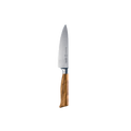 The Oliva Elite 6 inch Chef's knife with olive wood handle and stainless steel blade