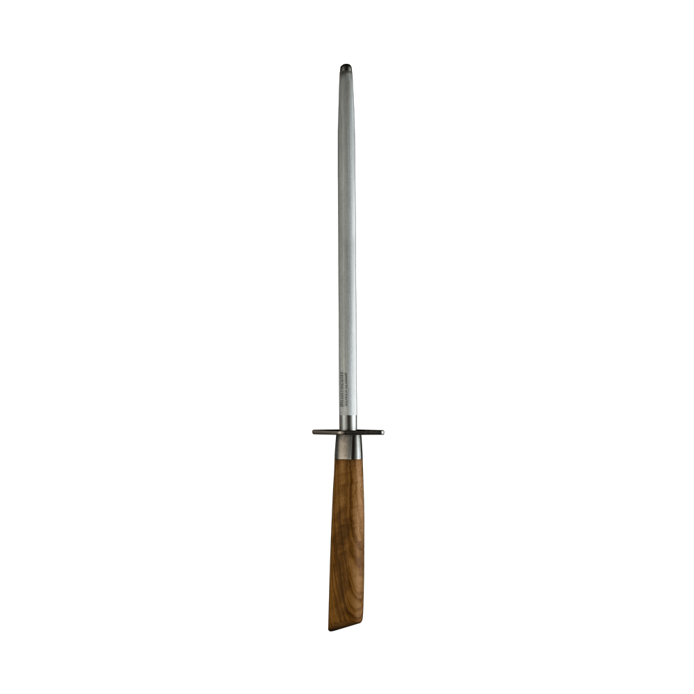 The Oliva Elite Fine Grit 10 inch Honing Steel with Olive Wood Handle 