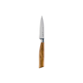 The Oliva Elite 3.5 inch Paring knife with steel blade and olive wood handle 