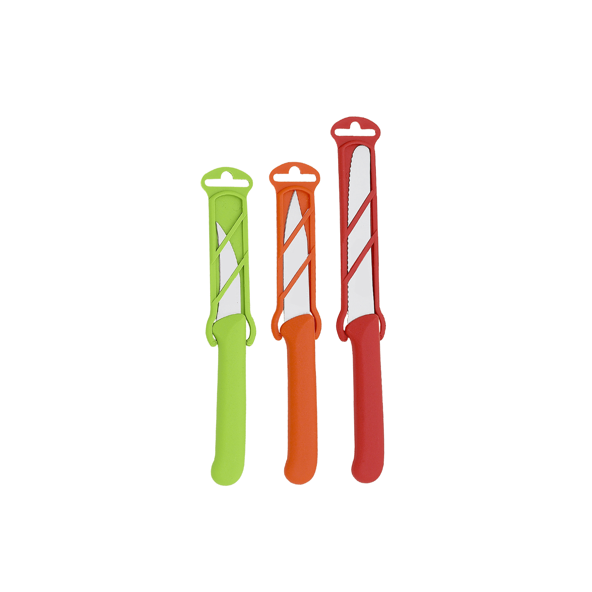 Compact paring knife trio set Messermeister Petite Messer with matching blade sheaths for storage and safety