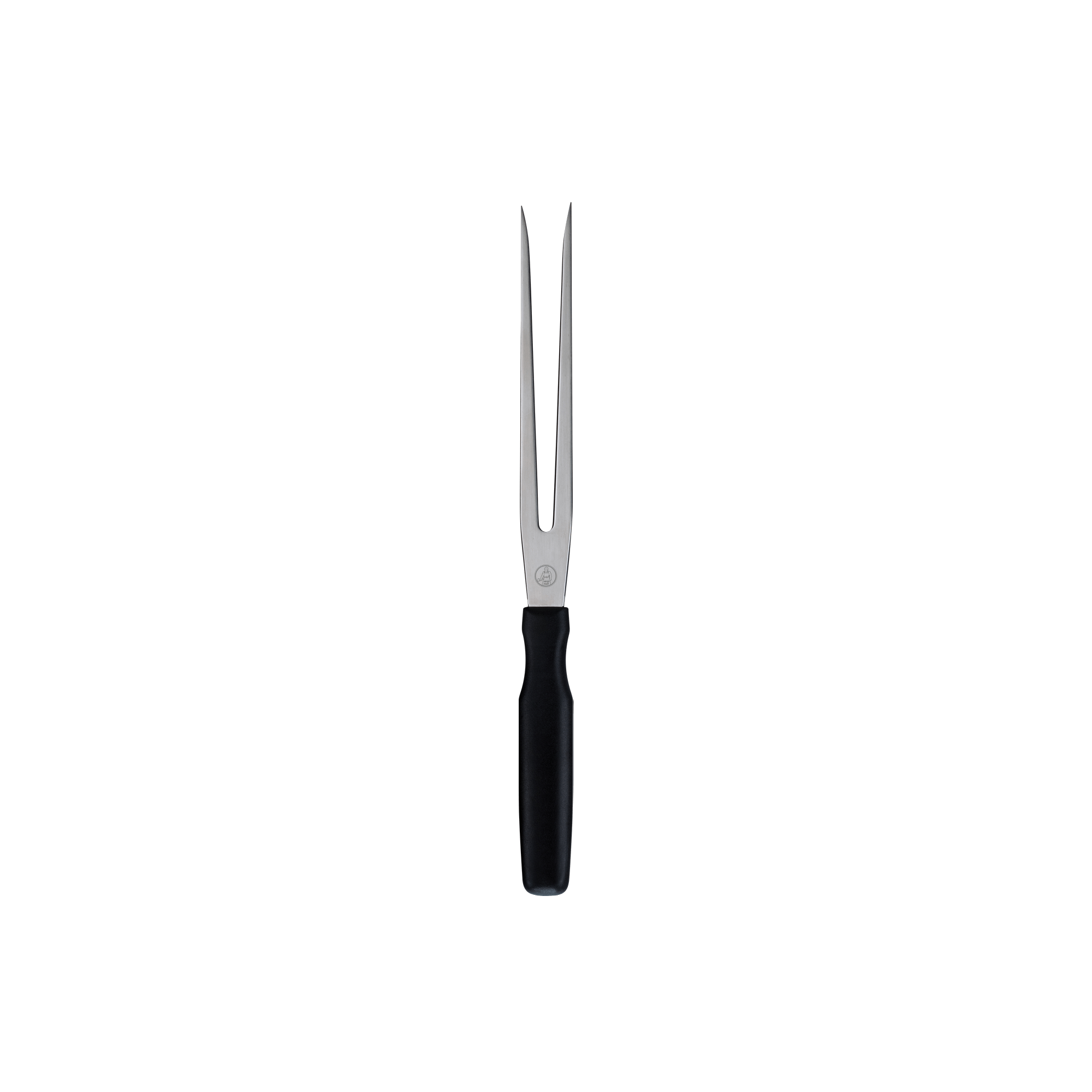 Messermeister Pro Series 7-inch straight carving fork with stainless steel tines and ergonomic black polyfibre non-slip handle for carving and serving meat