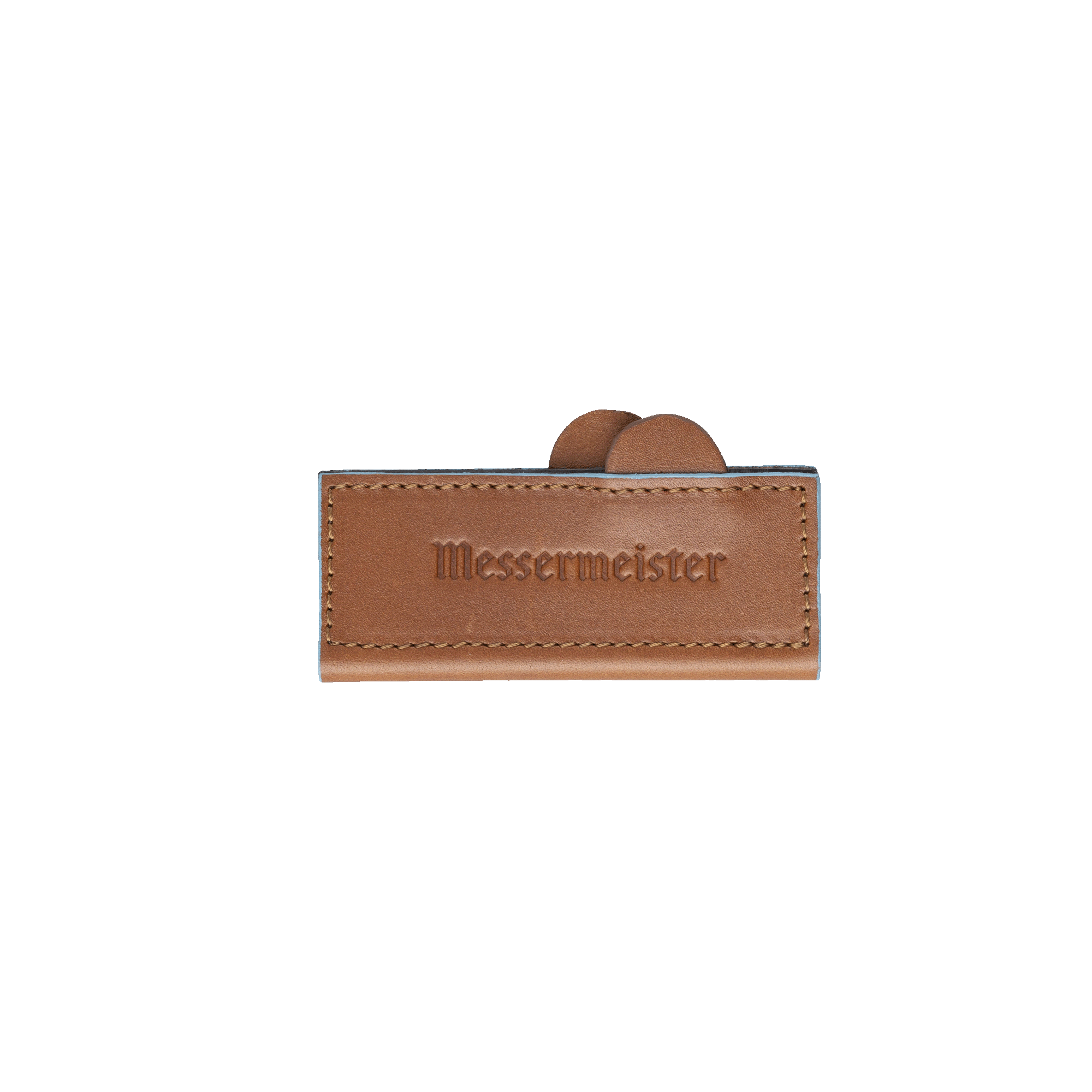 Messermeister 4 inch Saddle Brown Leather Magnetic Edge Guard Soft Rubber Magnets to Secure Knife 