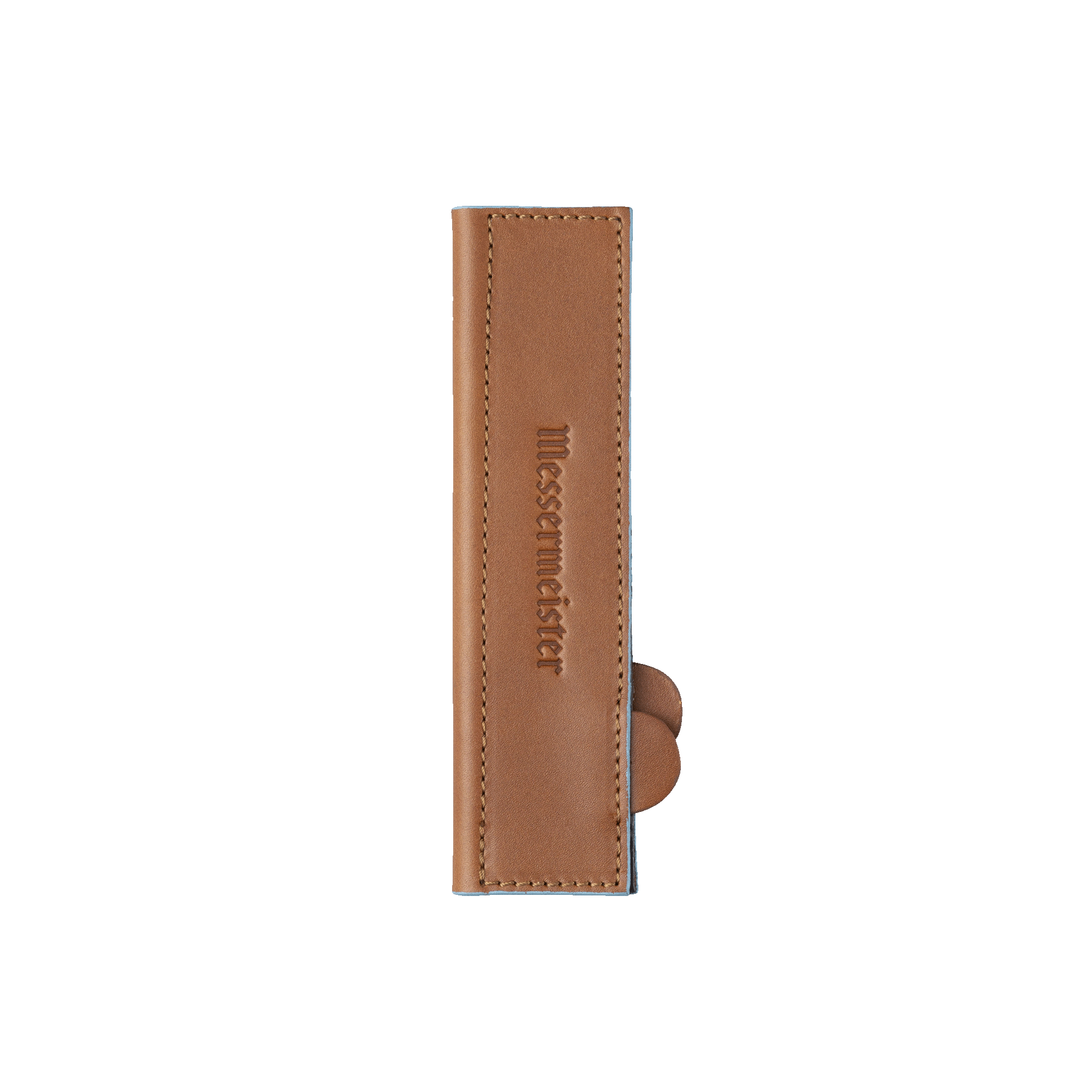 Messermeister 6.5 inch Saddle Brown Leather Magnetic Edge Guard Soft Rubber Magnets to Secure Knife 