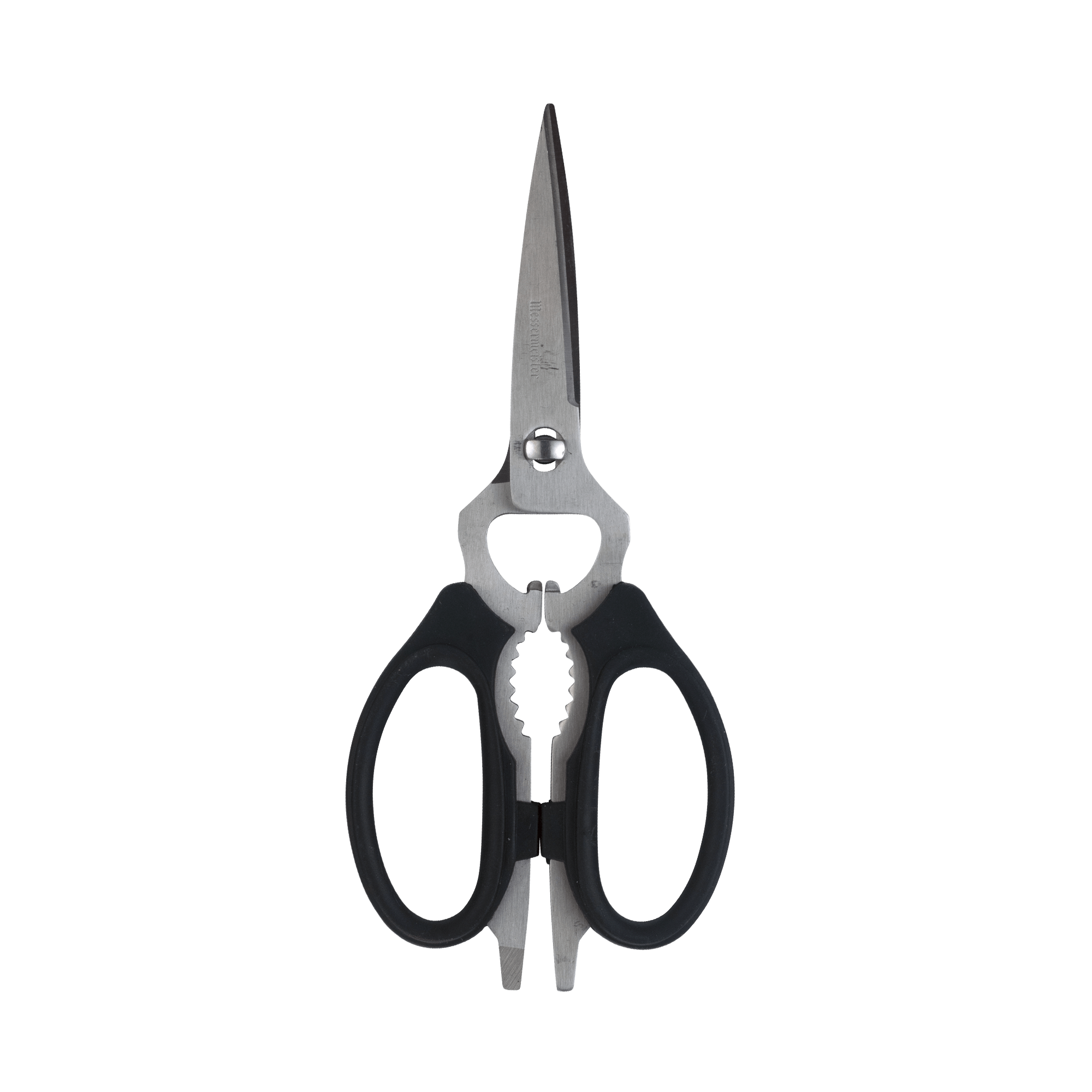 Messermeister take-apart kitchen scissors featuring sharp stainless steel blades and ergonomic handles, designed for precision cutting and easy disassembly for thorough cleaning and maintenance