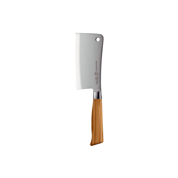 Messermeister Oliva Elite Heavy Cleaver - 6" - Made in Germany - Mediterranean Olive Wood Handle - Thyssen-Krupp 1.4116 Steel