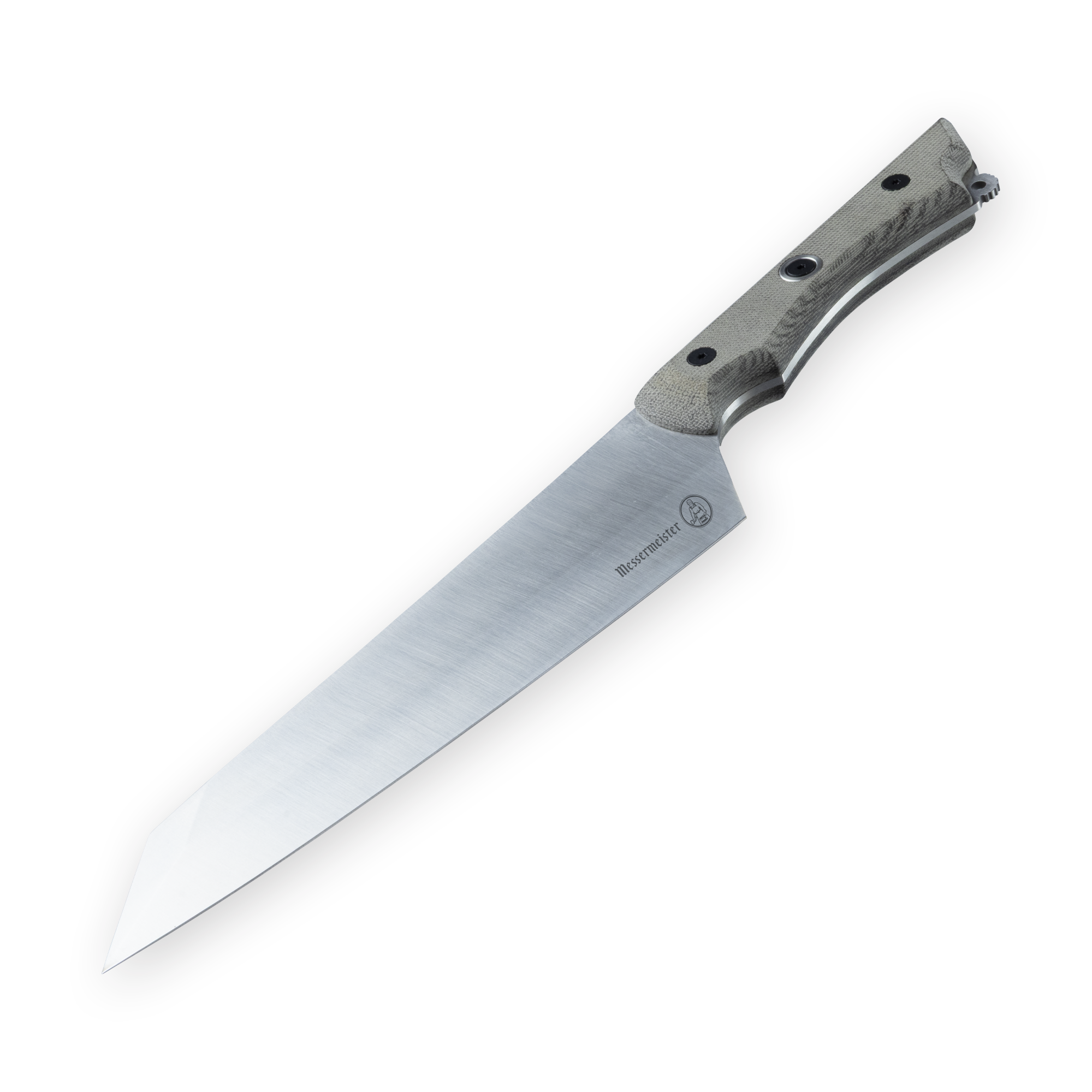 Messermeister Overland Chef Camp Knife - 8" - Made in Italy - OD Linen Micarta Handle - Nitro-B Steel