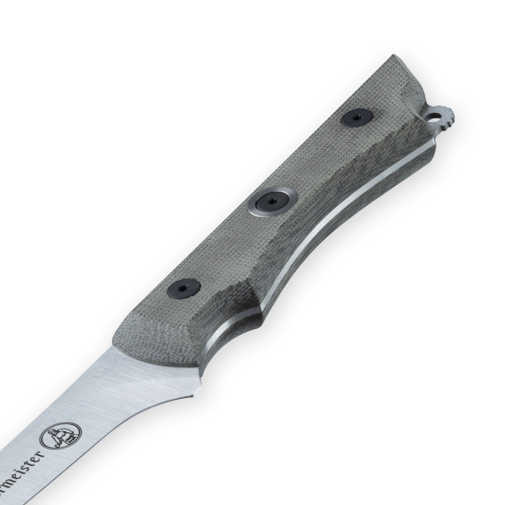 Messermeister Overland Chef Scalloped Slicer - 8" - Made in Germany - OD Linen Micarta Handle - Nitro-B Steel