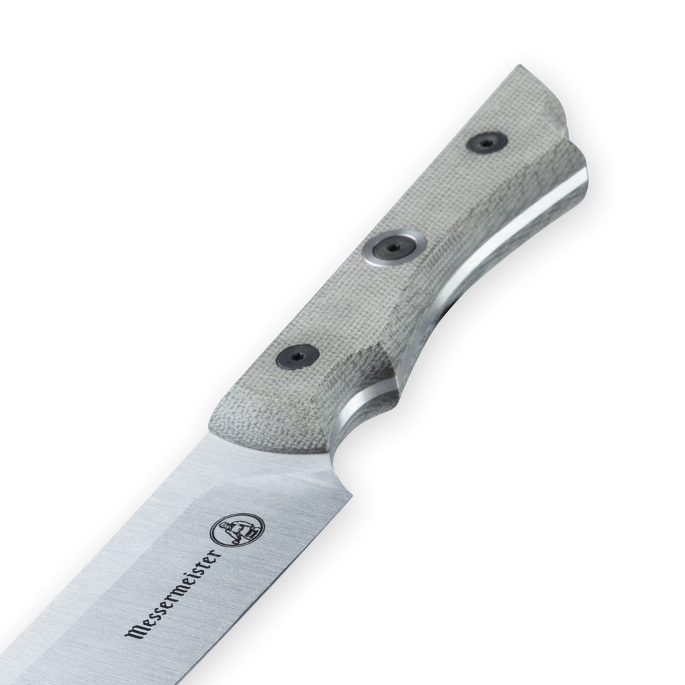 Overland series knife handle with exposed rivets and full tang