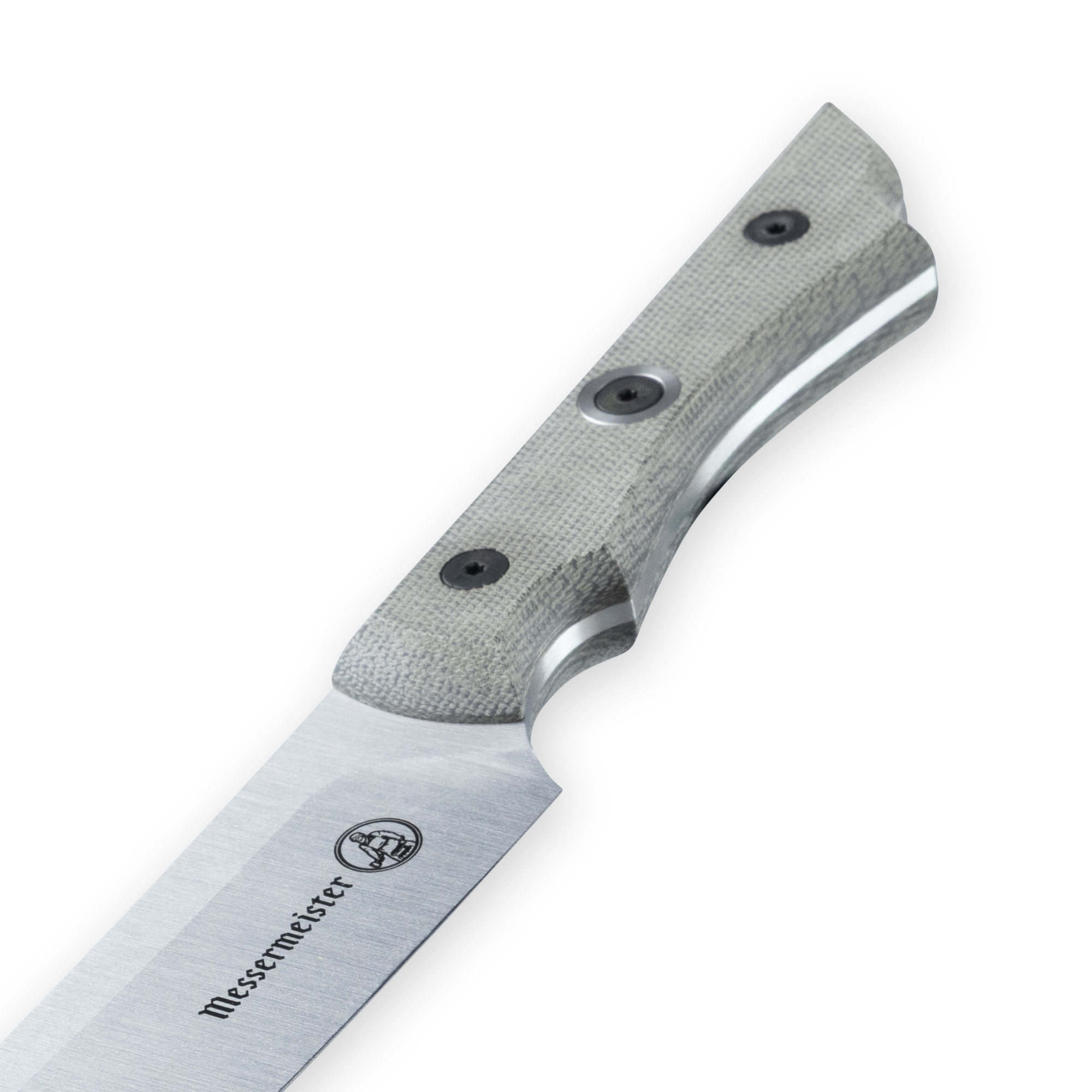 Overland series knife handle with exposed rivets and full tang