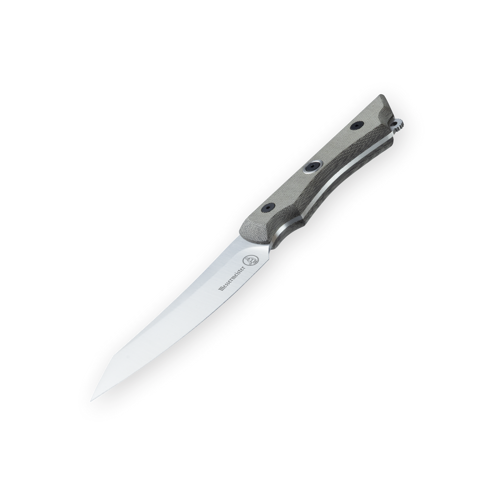 Messermeister Overland Chef Utility Knife - 4.5" -  angled downward on a plain background