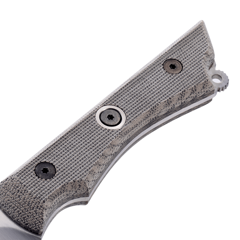 Messermeister Overland Chef Utility Knife - 4.5" -  close up on handle
