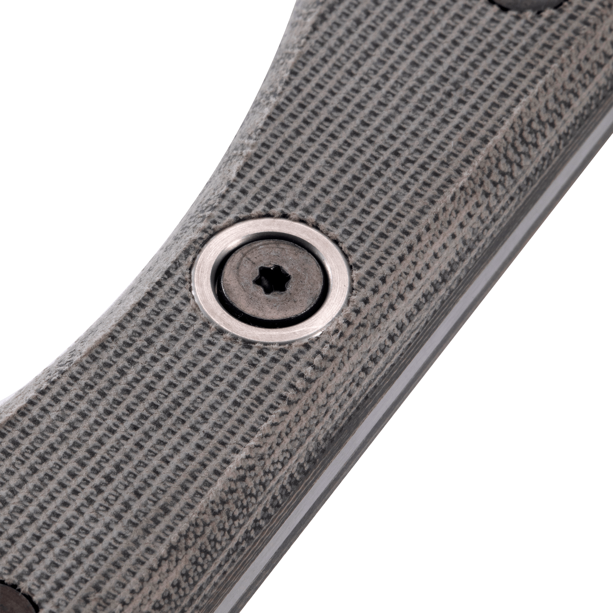 Messermeister Overland Chef Utility Knife - 4.5" - close up on rivets