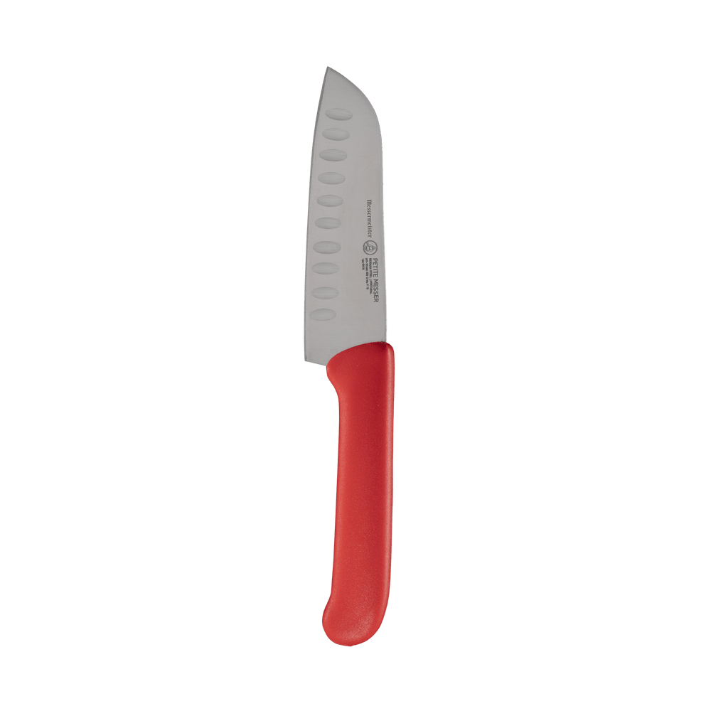  Messermeister Petite Messer Red Kullens Santoku Knife - 5" - Made in Portugal - FRN Red Handle - X50 Steel
