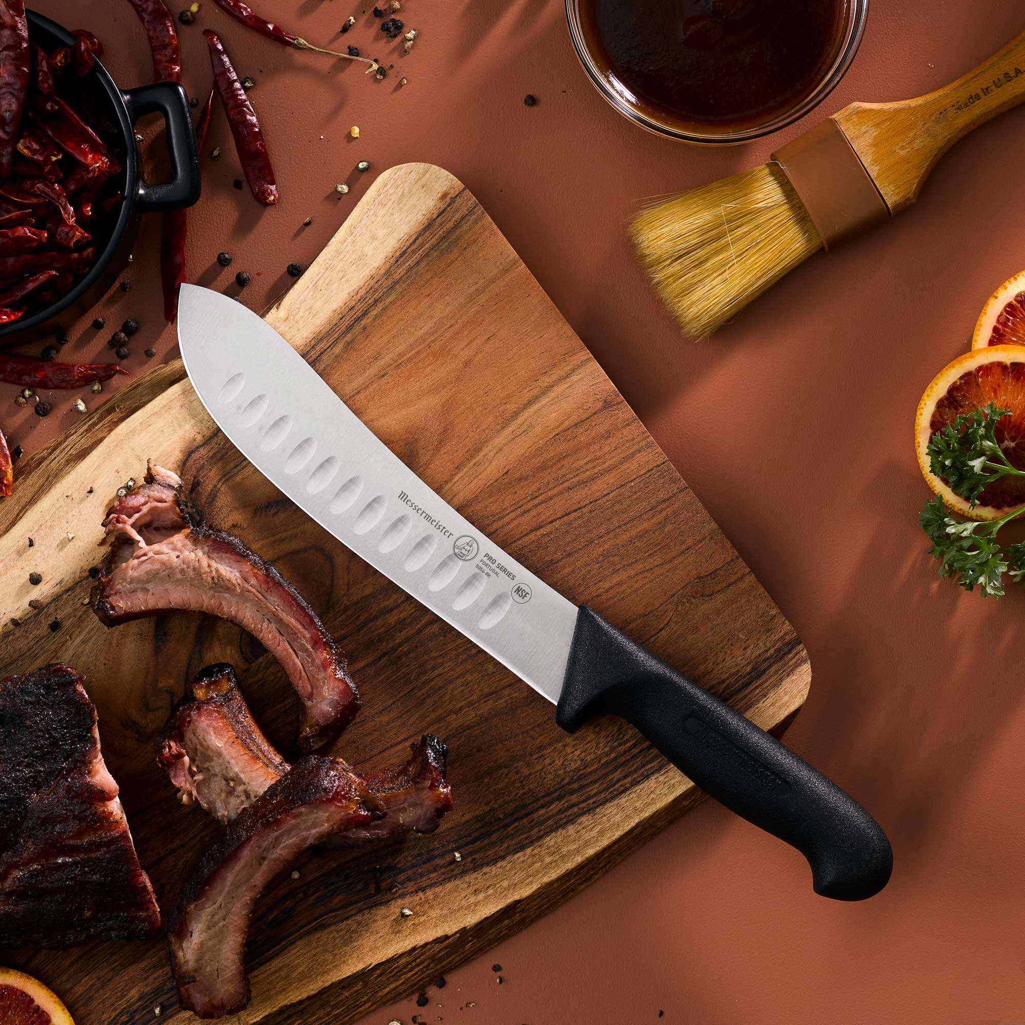 Messermeister Pro Series Kullens Butcher Knife - 8" - Made in Portugal - 
PolyFibre TPE Handle - X50 Steel