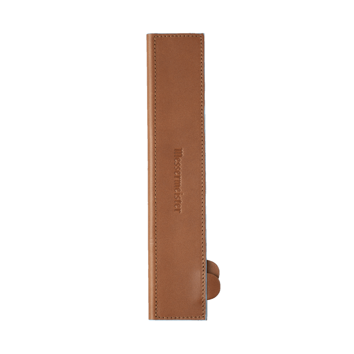 Messermeister Saddle Brown Leather Magnetic Edge-Guard - 10.5" - Made in Mexico - Responsibly Sourced Premium Leather - Soft Rubber Magnets to Secure Knife