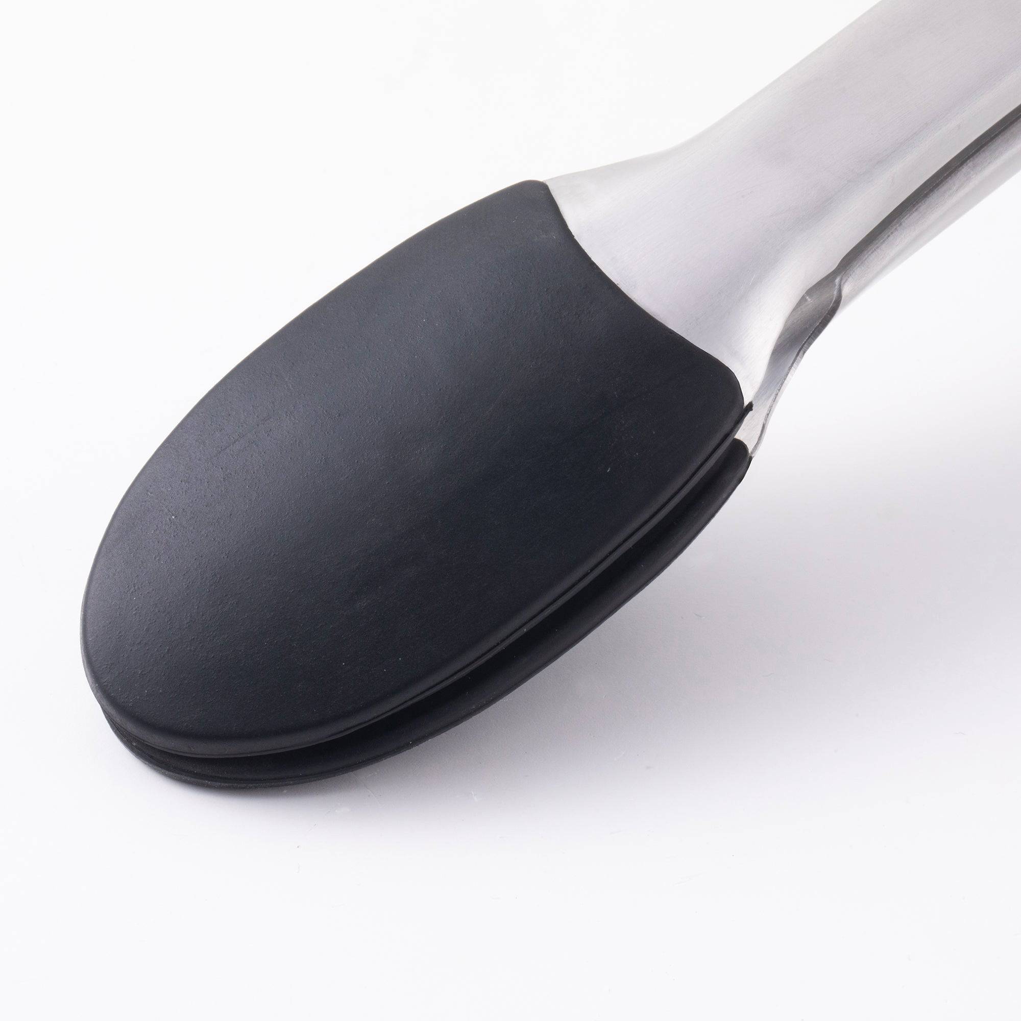 Black Silicone and Stainless Steel Tongs - World Market