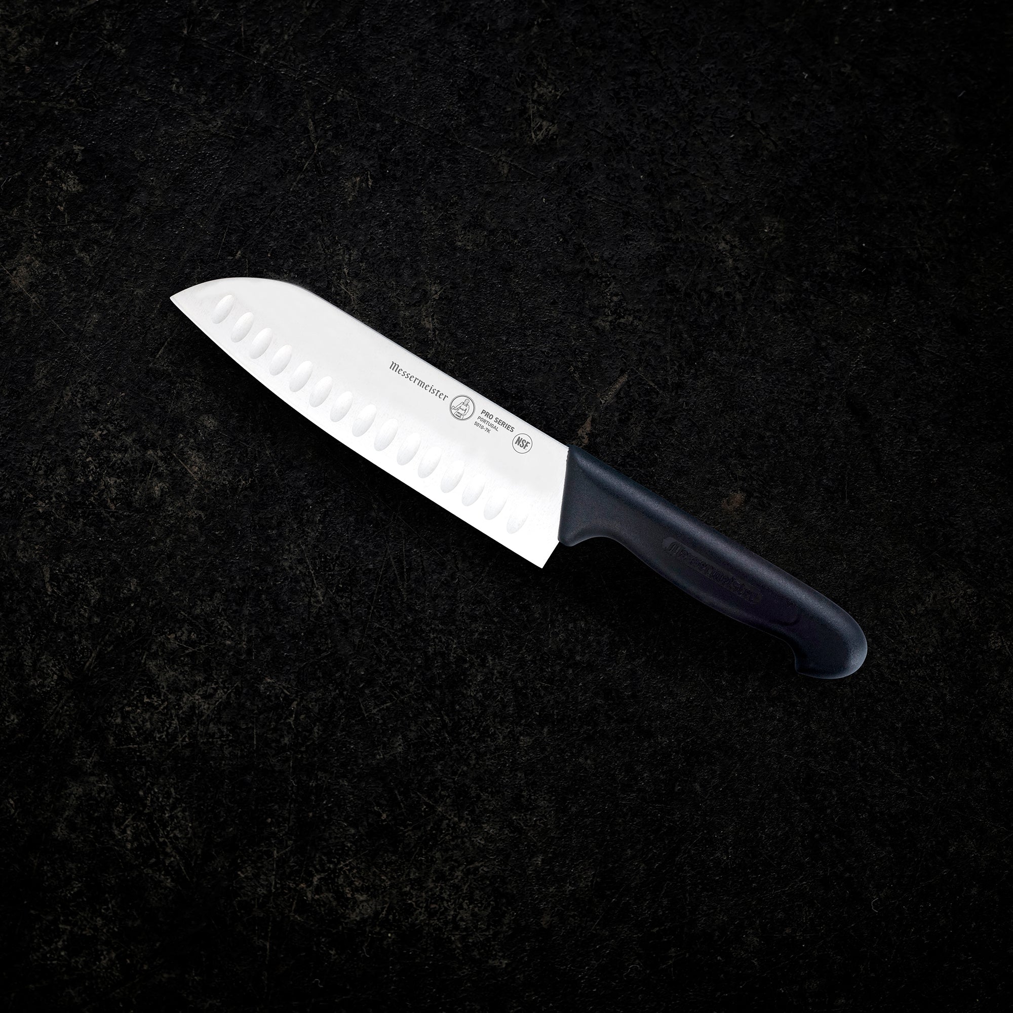 Messermeister Oliva Elite Forged 7 Kullenschliff Santoku Knife