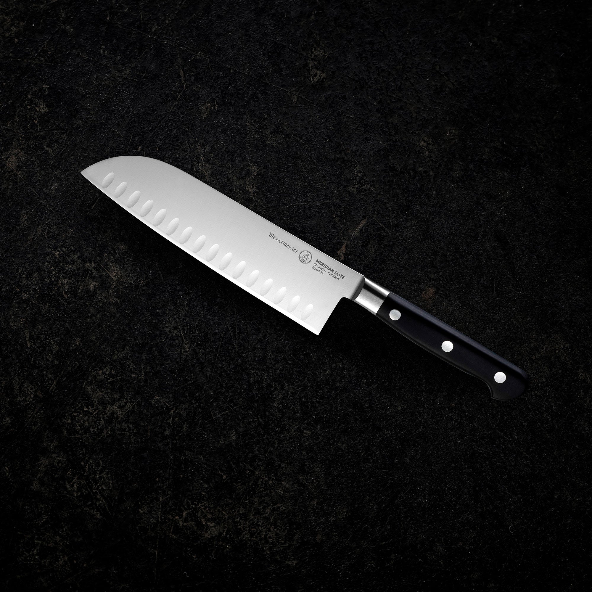 Meridian Elite Kullenschliff Santoku Knife