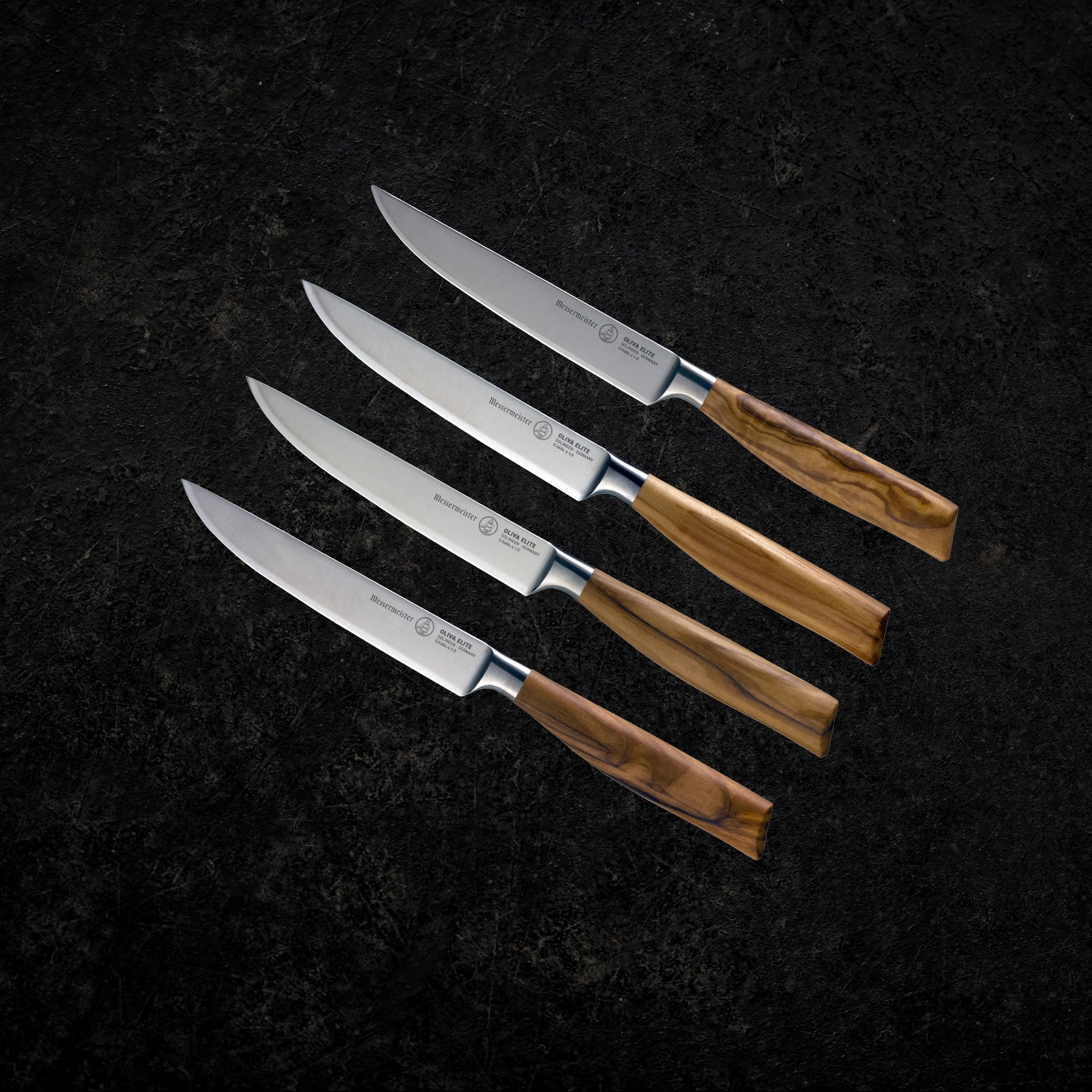 Set of 4 Maserin olive steak knives