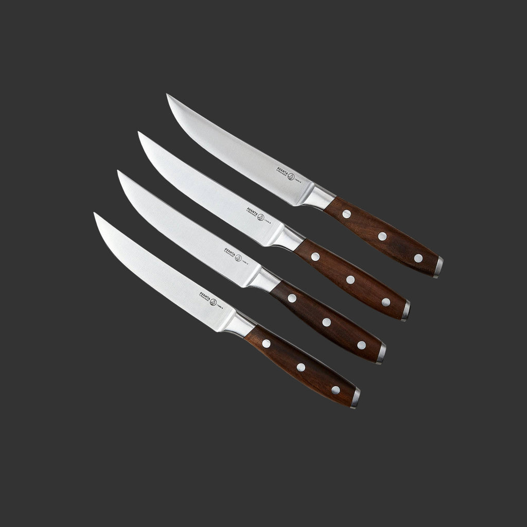Avanta 4 Piece Smoked Teak Wood Steak Knife Set