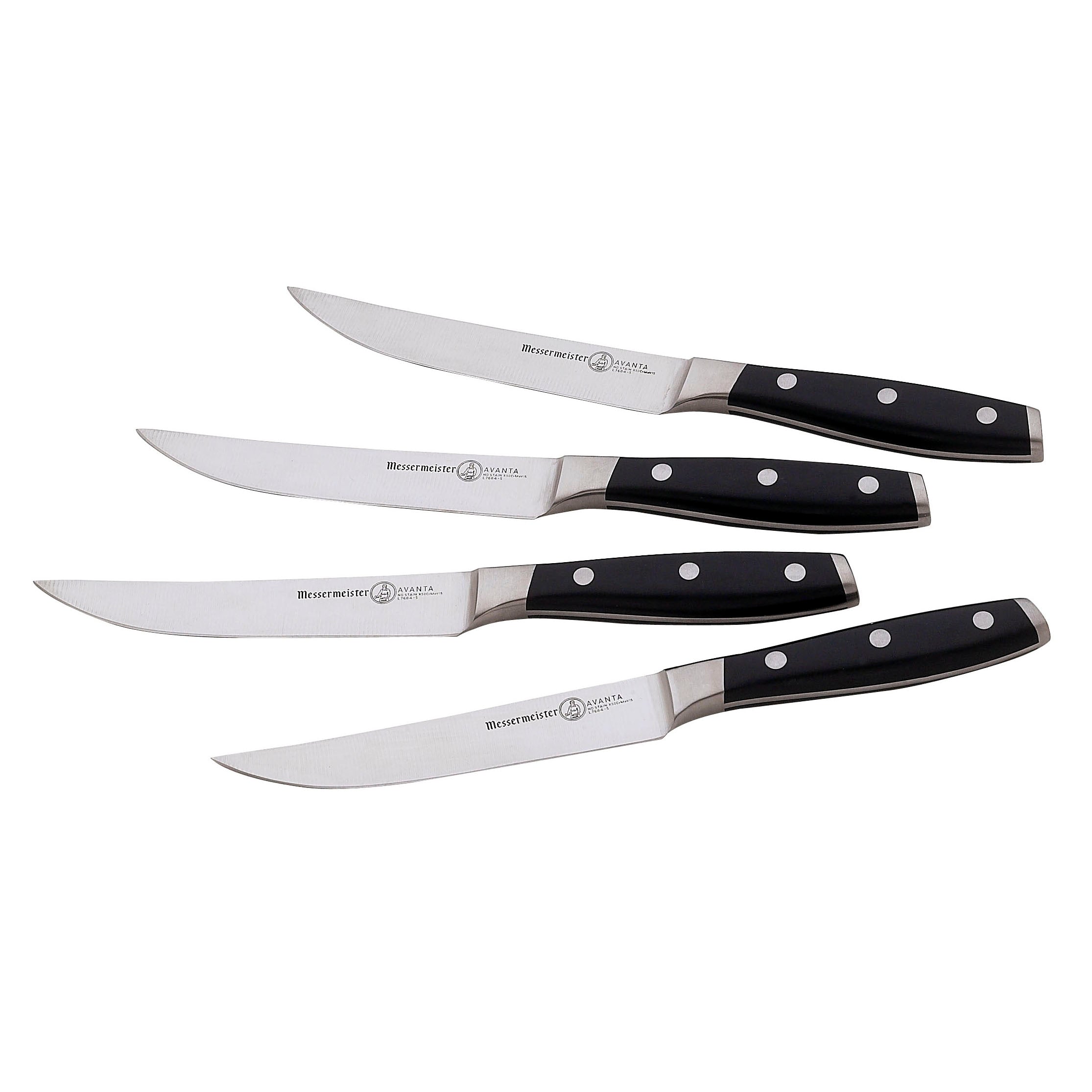 Messermeister Avanta 4-Piece Fine Edge Steak Knife Set - Black