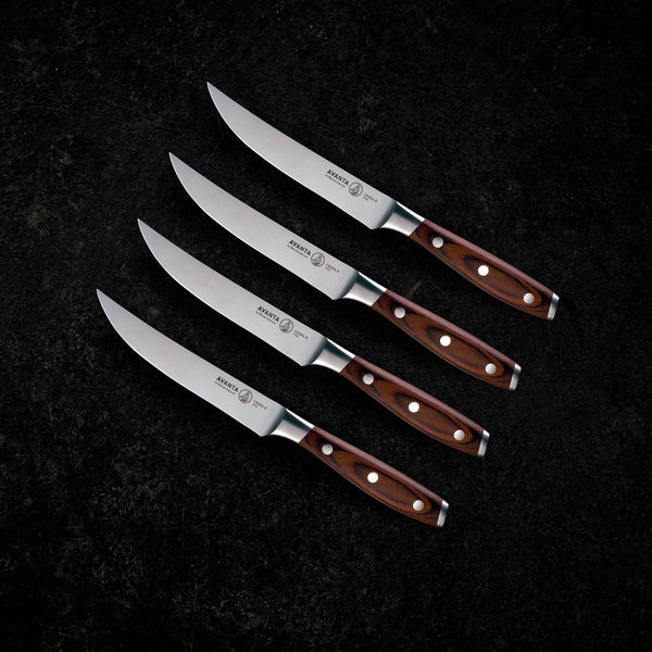 Avanta 12 Piece Pakkawood Fine Edge Steak Knife Set