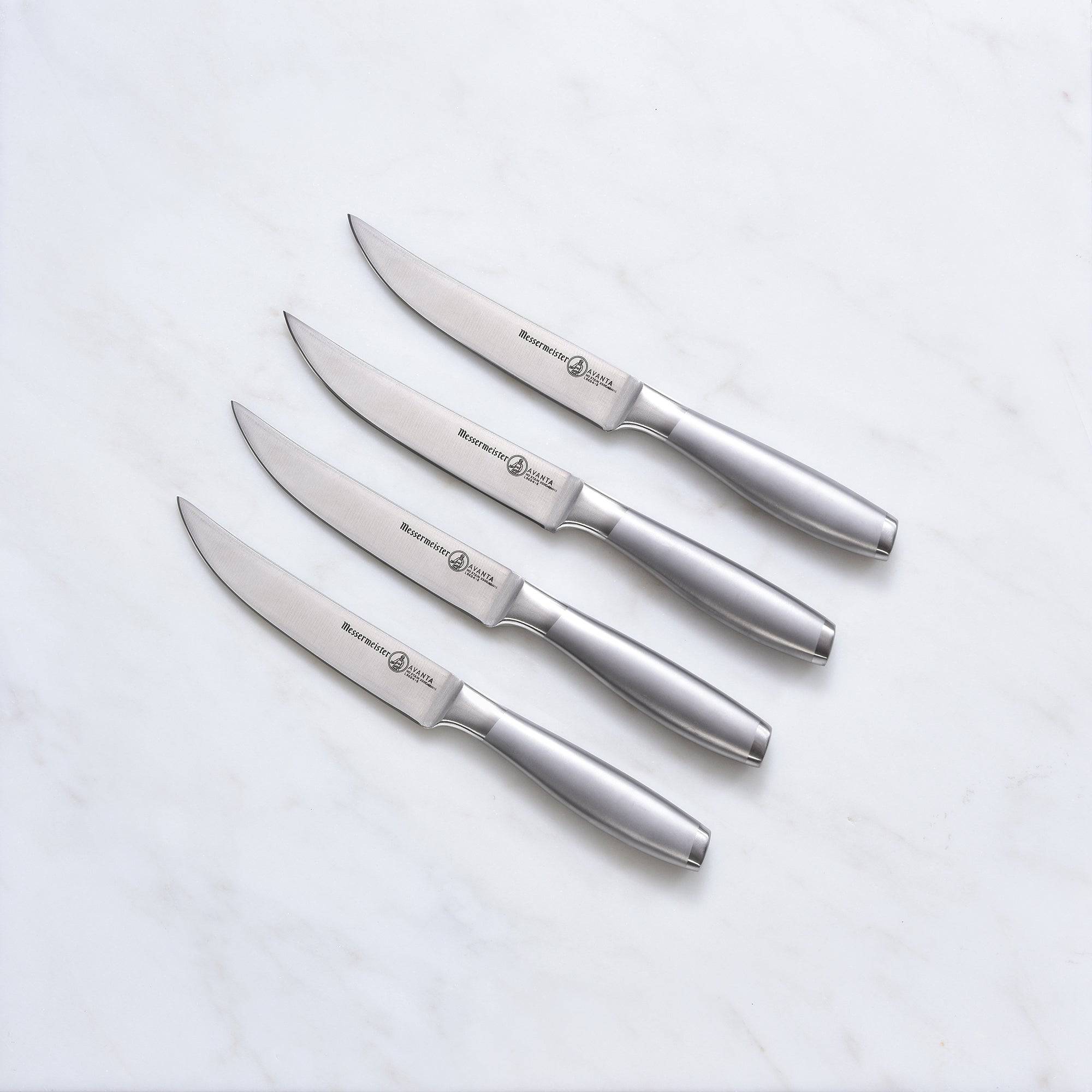Avanta Stainless 4 Piece Fine Edge Steak Knife Set - Messermeister