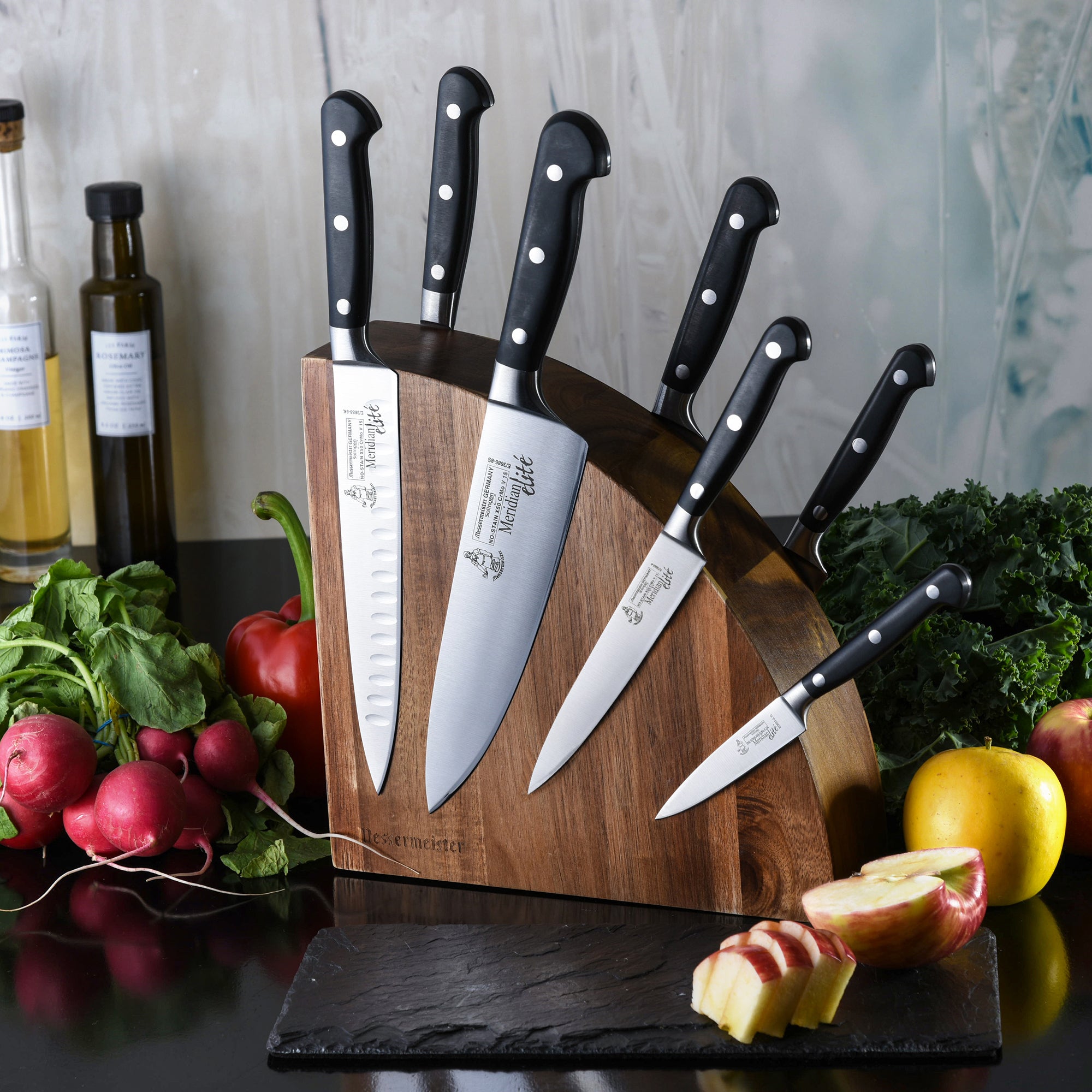  Messermeister San Moritz Starter Set - Includes 8 Stealth  Chef's Knife, 6 Utility Knife & 3.5 Paring Knife - Rust Resistant & Easy  to Maintain: Block Knife Sets: Home & Kitchen