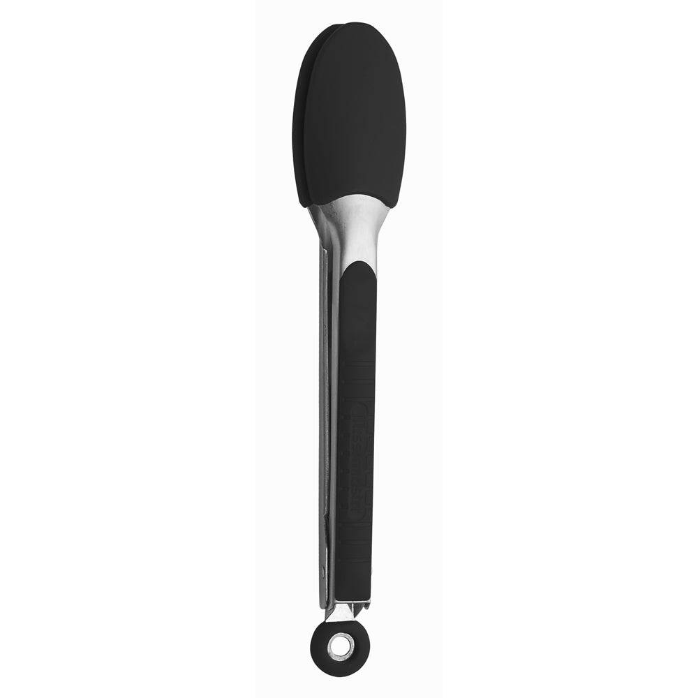 Messermeister 9 Inch Silicone Coated Locking Tongs full view pointing up