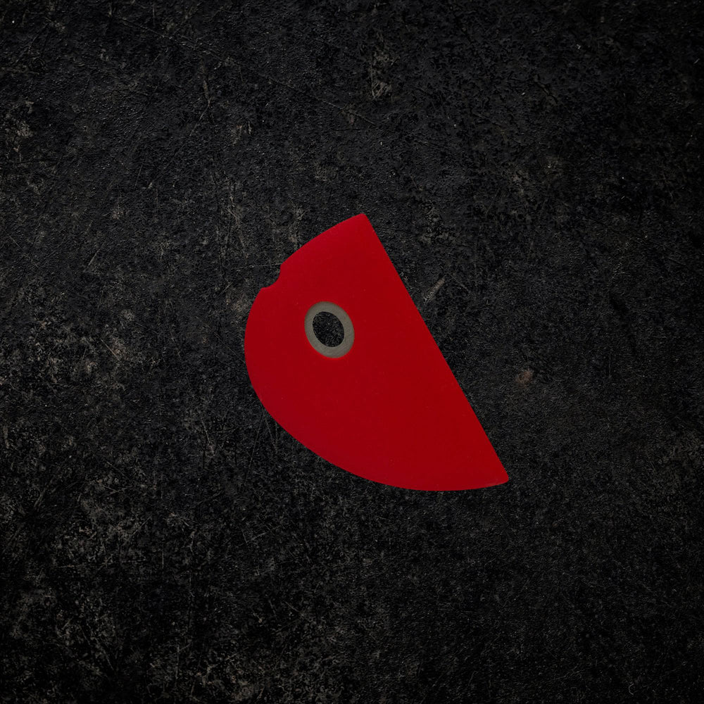 Messermeister 4 inch Mini Silicone Bowl Scraper red half-moon shaped silicone scraper 
