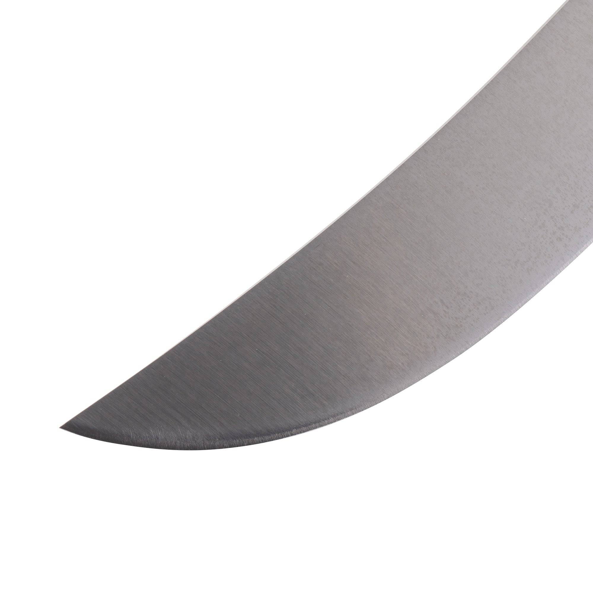 Close-up view of pointed tip on Messermeister Pro Series 8-inch breaking knife designed for precision cuts and trimming tasks