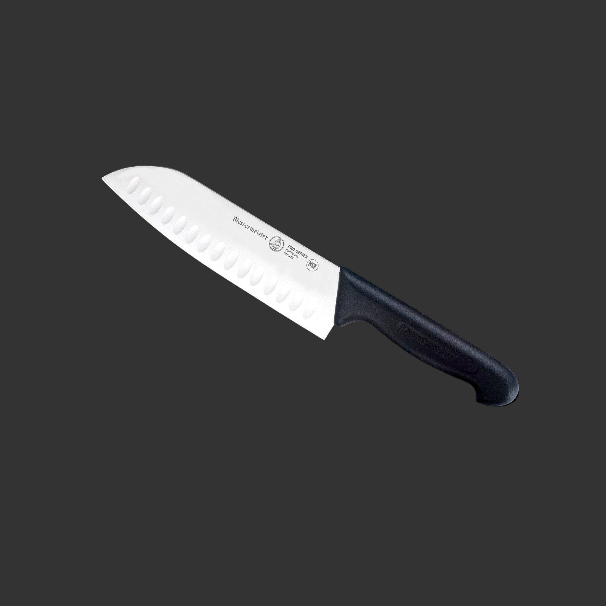 Messermeister Pro Series Kullens Santoku Knife - 7" - Made in Portugal - 
PolyFibre TPE Handle - X50 Steel