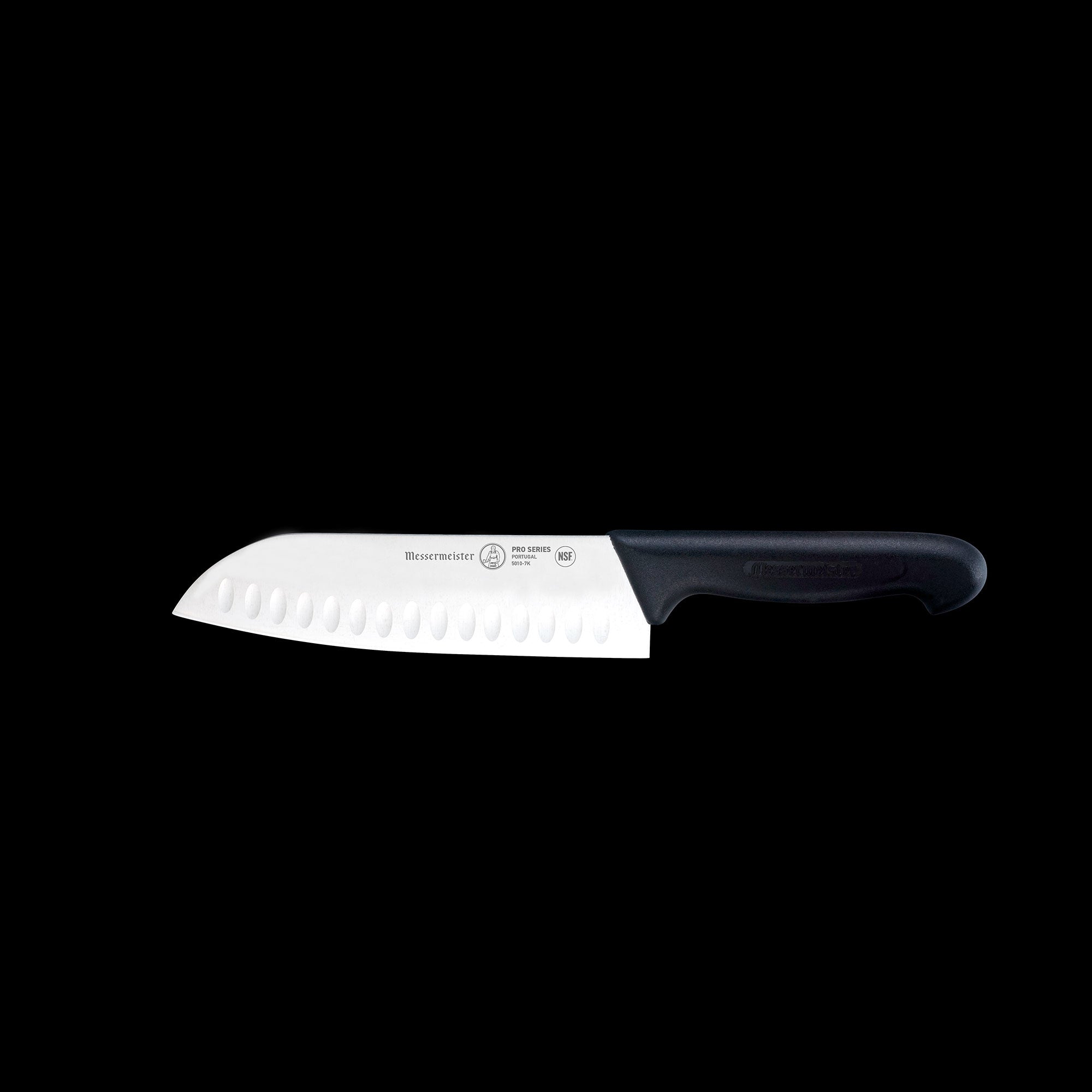 Messermeister Pro Series Kullens Santoku Knife - 7" - Made in Portugal - 
PolyFibre TPE Handle - X50 Steel