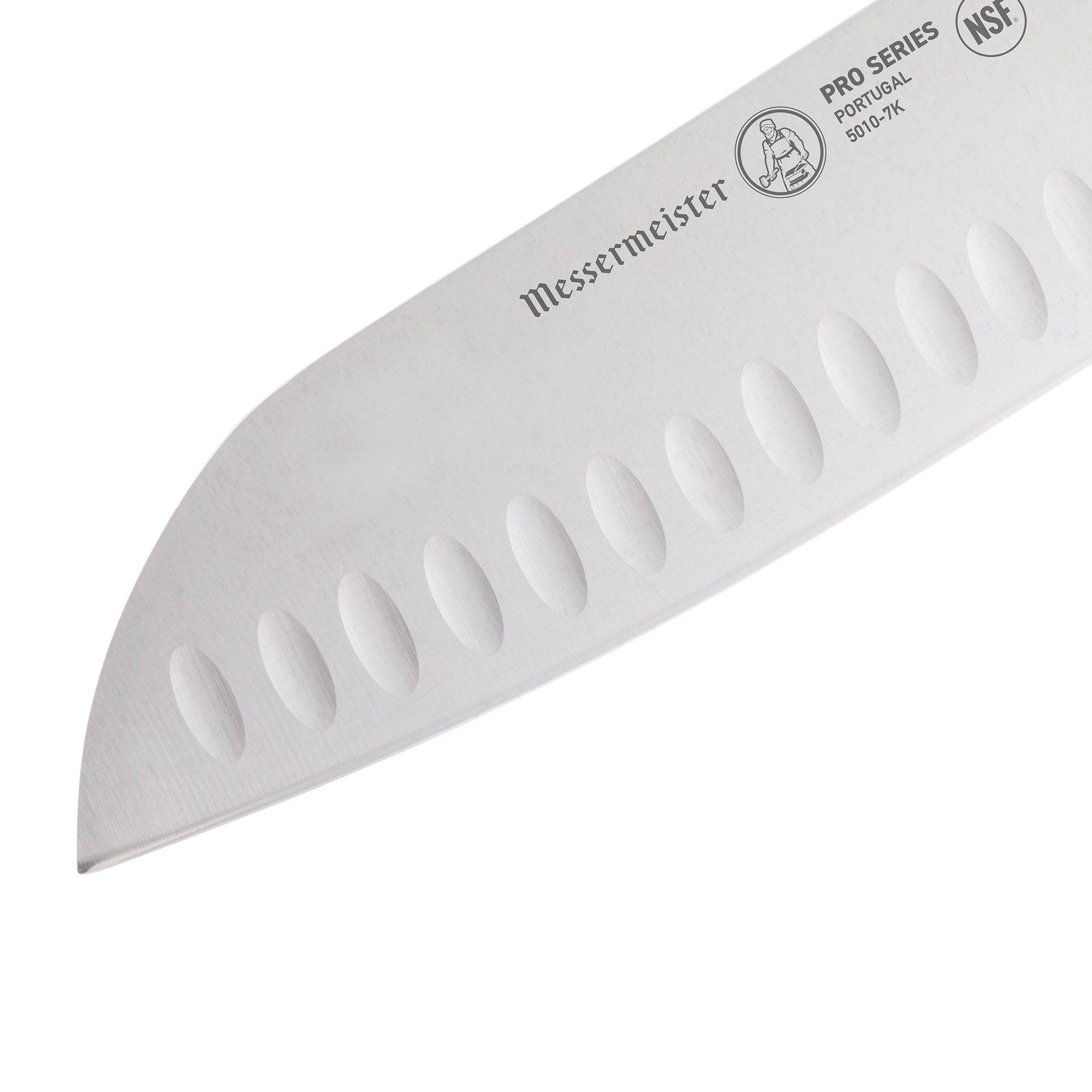 Messermeister Pro Series Kullens Santoku Knife - 7" - Made in Portugal - 
PolyFibre TPE Handle - X50 Steel